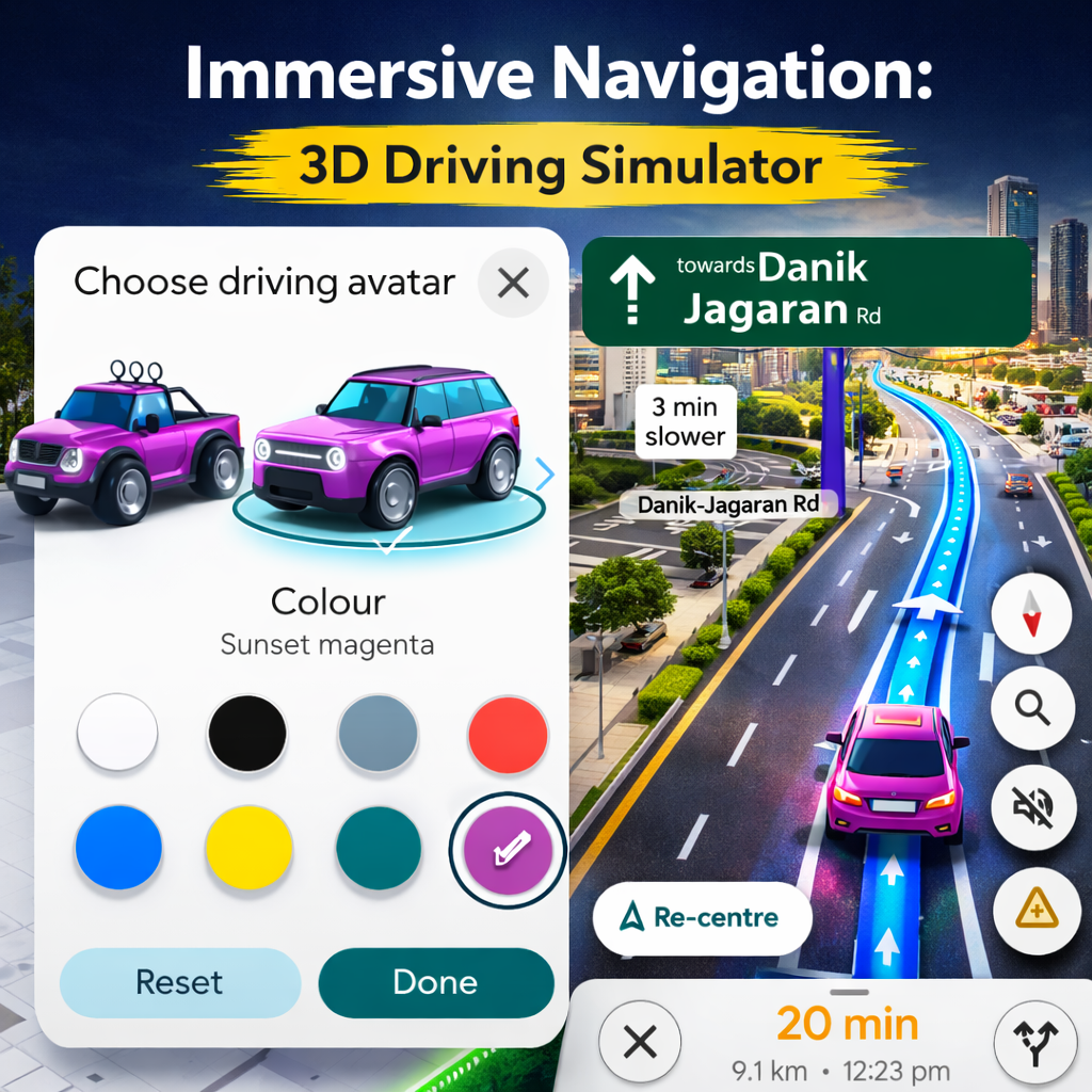 Immersive Navigation 3D Driving Simulator