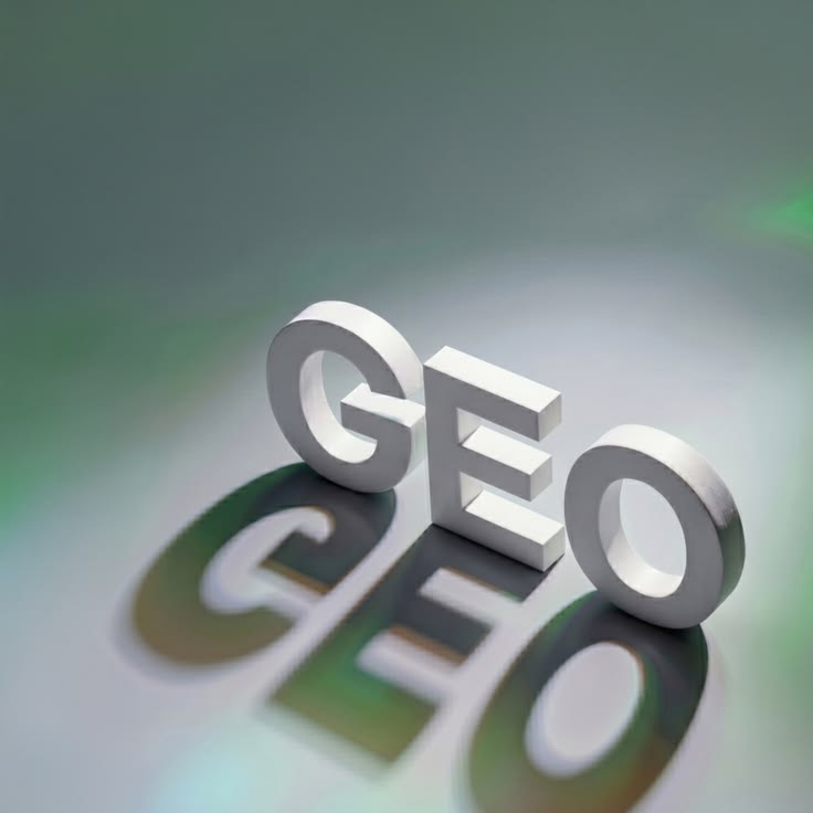 GEO, Generative Engine Optimization, in 3D letters